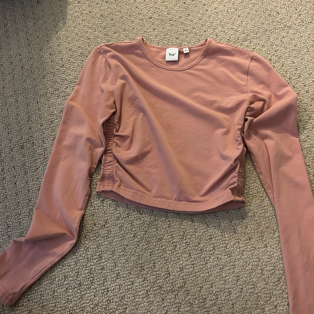 TNA Mauve Long Sleeve Crop Top